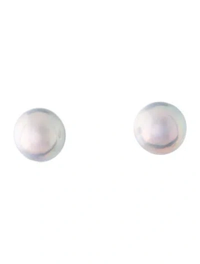 Pre-owned Tasaki 18k Mabé Pearl Stud Earrings In Multicolor
