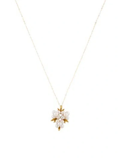 Pre-owned Tasaki 18k Pearl Pendant W/ Unbranded Necklace, 17.75" In Multi