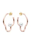 Tasaki 18k Rose Gold Chants Signature Akoya Pearl Earrings In Pink