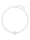 Tasaki 18k Rose Gold Chants Signature Akoya Pearls And Diamonds Necklace In Metallic