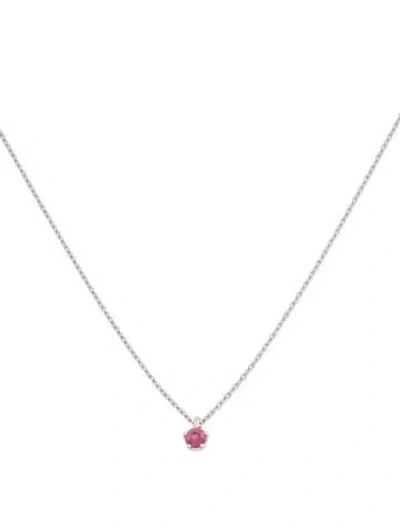 Pre-owned Tasaki 18k Tourmaline Pendant Necklace, 15.75" In Multi