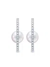 Tasaki 18k White Gold Chants Signature Akoya Pearl And Diamonds Earrings In Metallic