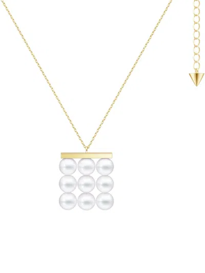 Tasaki 18k Yellow Gold Collection Line Balance Build Akoya Pearl Pendant