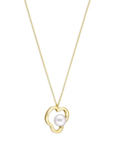 Tasaki 18k Yellow Gold Collection Line Chants Signature Akoya Pearl Necklace