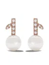 Tasaki 18kt Rose And Yellow Gold Collection Line Kugel Diamond And Pearl Earrings In Gold