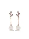 Tasaki 18kt Rose Gold Collection Line Kugel Pearl And Diamond Earrings In Gold