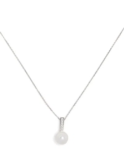 Tasaki 18kt White Gold Akoya Diamond Necklace In Silver