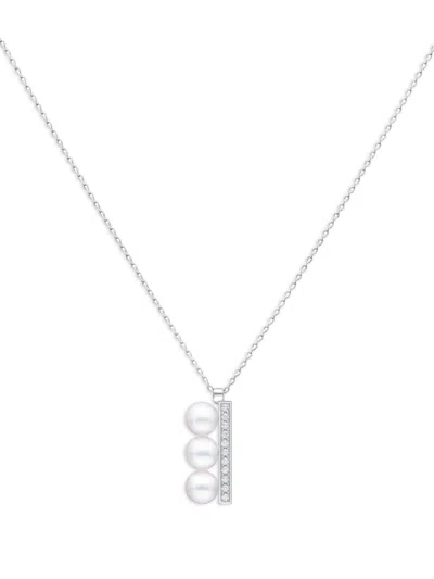 Tasaki 18kt White Gold Balance Plus Neo Diamond Pavé Necklace In Silver