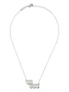 Tasaki 18kt White Gold Collection Line Balance Step Pearl And Diamond Pendant In Silver
