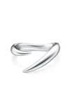 Tasaki 18kt White Gold Collection Line Danger Horn Plus Ring In Silver