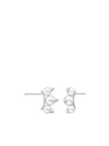 Tasaki 18kt White Gold Collection Line Danger Neo Diamond Pavé Earrings In Silver