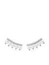 Tasaki 18kt White Gold Collection Line Danger Plus Diamond Pavé Earrings In Silver