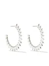 Tasaki 18kt White Gold Collection Line Danger Tribe Akoya Pearl Large Hoop Earrings In Silver