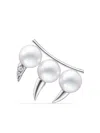 Tasaki 18kt White Gold Danger Fang Pearl Earring In Silver