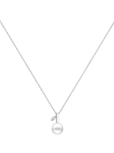 Tasaki 18kt White Gold Kugel Diamond Necklace In Silver