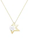 Tasaki 18kt Yellow Gold Collection Line Comet Plus Pearl Pendant Necklace In Gold