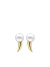 Tasaki 18kt Yellow Gold Collection Line Danger Fang Pearl Earrings In Gold