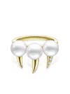 Tasaki 18kt Yellow Gold Collection Line Danger Fang Pearl Ring In Gold