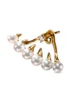 Tasaki 18kt Yellow Gold Collection Line Danger Gulper Diamond And Pearl Single Earring In Gold