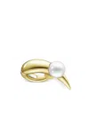 Tasaki 18kt Yellow Gold Collection Line Danger Horn Pearl Ear Cuff In Gold