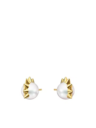 Tasaki 18kt Yellow Gold Collection Line Danger Spike Earrings