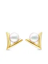 Tasaki 18kt Yellow Gold Danger Claw Pearl Earrings In Gold