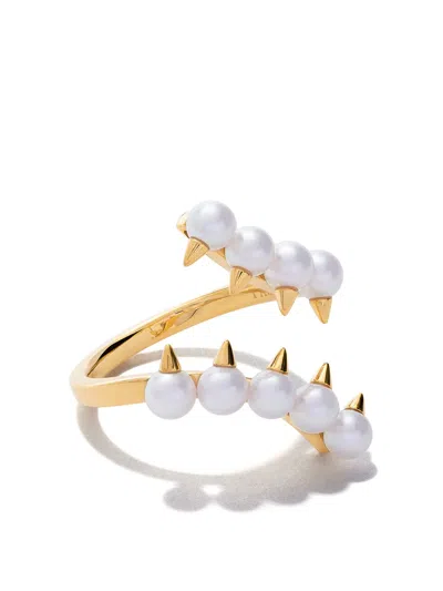 Tasaki 18kt Yellow Gold Danger Plus Collection Line Akoya Pearl Ring