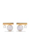Tasaki 18kt Yellow Gold Diamond Collection Line Petit Balance Class Earrings In Gold