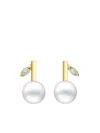 Tasaki 18kt Yellow Gold Kugel Pearl And Diamond Earrings In Gold