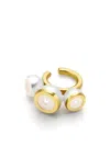 Tasaki 18kt Yellow Gold M/g Sliced Bezel Pearl Ear Cuff In Gold