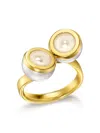 Tasaki 18kt Yellow Gold M/g Sliced Bezel Pearl Ring In Gold