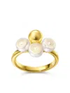 Tasaki 18kt Yellow Gold M/g Sliced Sphere Pearl Ring In Gold