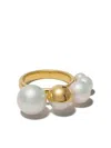 Tasaki 18kt Yellow Gold M/g  Shell Ring In Yellow Gold