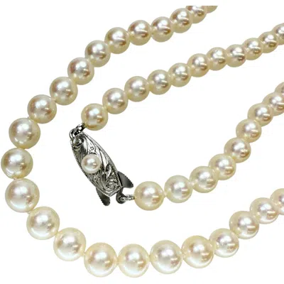 Tasaki Akoya Pearl Silver Long Necklace In Gold