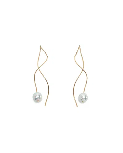 Pre-owned Tasaki Akoya-pearl And 18kt Gold Earrings In Yellow