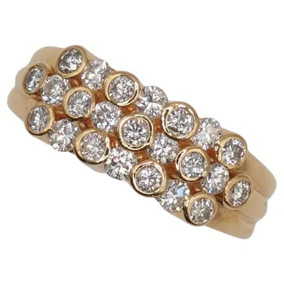Pre-owned Tasaki Alternating Bezel And Prong Set Diamond 18 Karat Gold Ring In Multiple