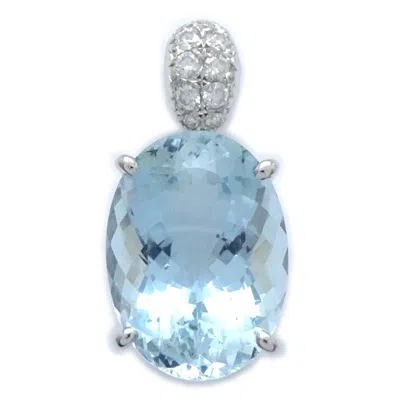 Tasaki Aquamarine Diamond Pendant K18wg In White