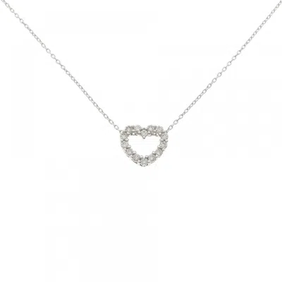 Pre-owned Tasaki Au750 Diamond Necklace In Silver