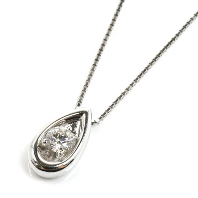 Tasaki Au750 White Gold Diamond Necklace In Silver