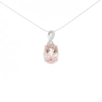 Tasaki Au750 White Gold Morganite Diamond Necklace In Pink