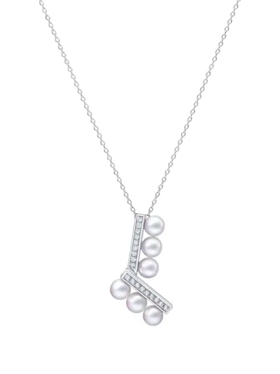 Tasaki Balance Arm Neo Pearl And Diamond Necklace In Pattern