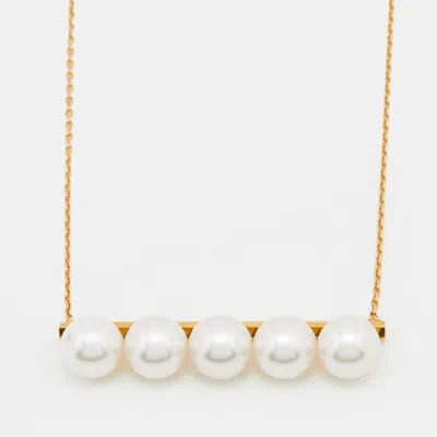 Tasaki Balance Luxe Cultured Pearl 18k Yellow Gold Necklace