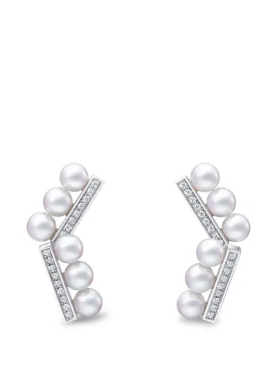 Tasaki Balance Neo Pearl And Diamond Earrings In Purple