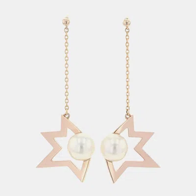 Pre-owned Tasaki Comet Plus 18k Pink Gold Drop Earrings