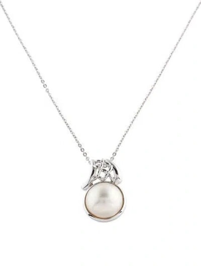 Pre-owned Tasaki Cultured Pearl Pendant Necklace, 16" In Multi