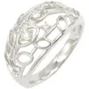 Tasaki Diamond Leaf Design Ring K18wg In Silver