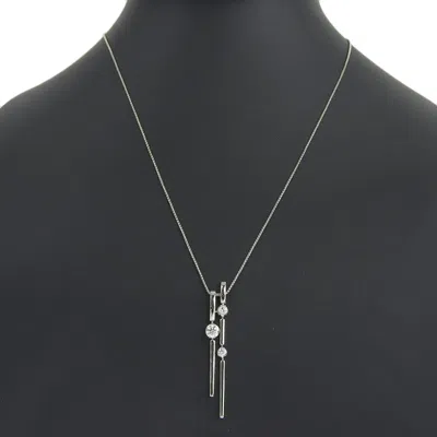 Pre-owned Tasaki Diamond Necklace Jewelry () In Silver
