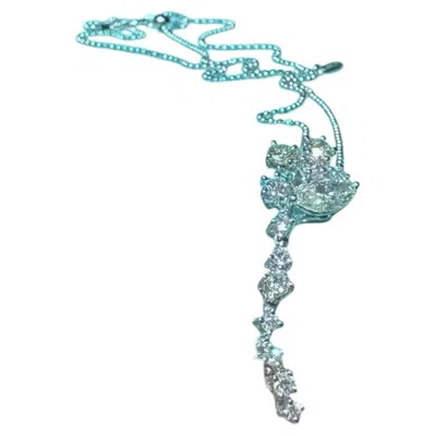 Pre-owned Tasaki Full Pave-set Diamond Necklace In Multi
