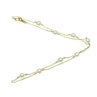 Pre-owned Tasaki Ivory Yellow Necklace Jewelry () In Gold