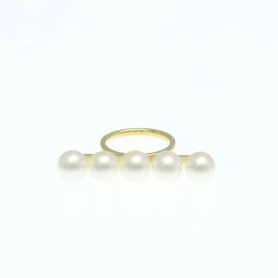 Pre-owned Tasaki Ivory Yellow Ring Jewelry () In Gold